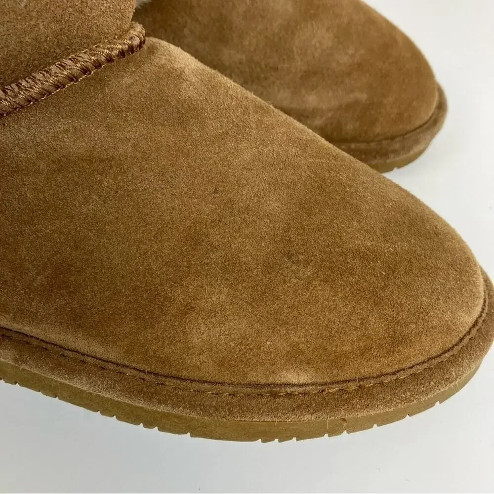 Bearpaw Abby Sheepskin Lined Hickory Winter Boots Ankle Buckle Size 7
